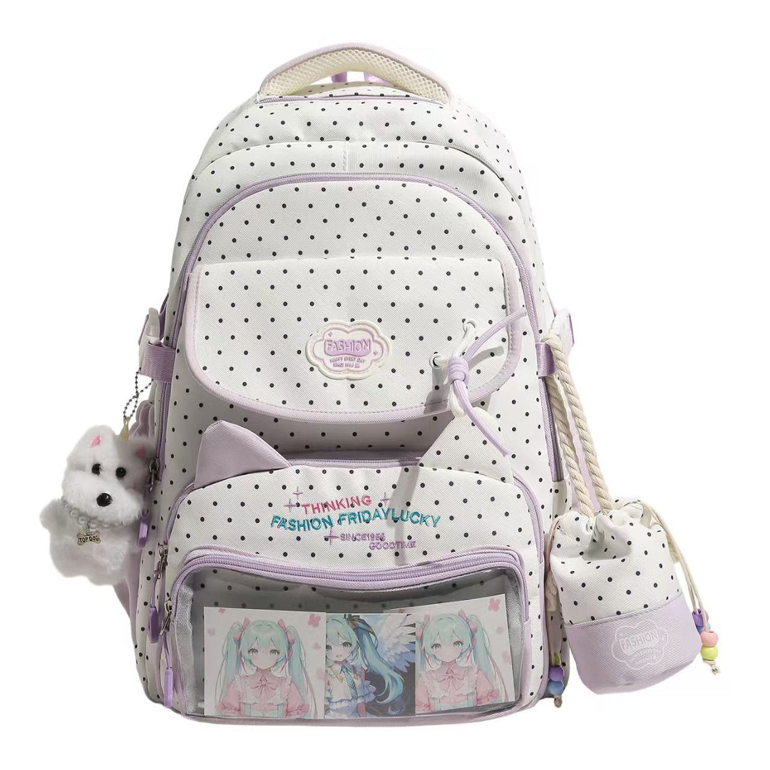 Playful Polka Dot Character Backpack Kalsten