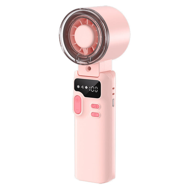 Cooling rechargeable handheld digital display misting mini fan with adjustable tilt and USB-C charging Kalsten