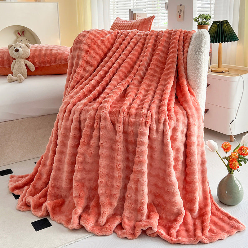 Women Plush Bedspread with Textured Design Kalsten