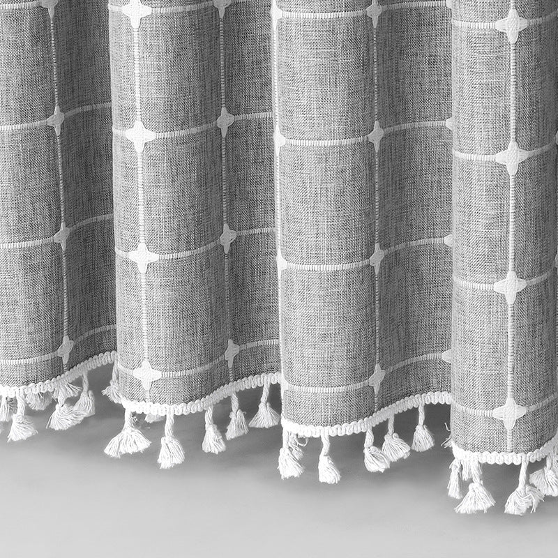 Textured Grid Design Window Curtain Kalsten