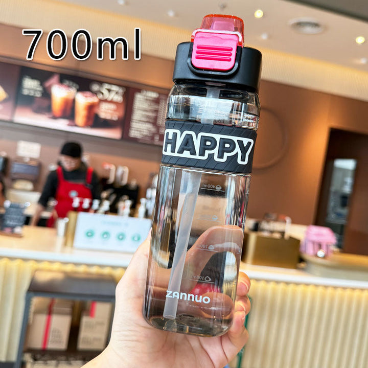 Ladies leak-proof drinking bottle with integrated measuring scale and secure lid Kalsten