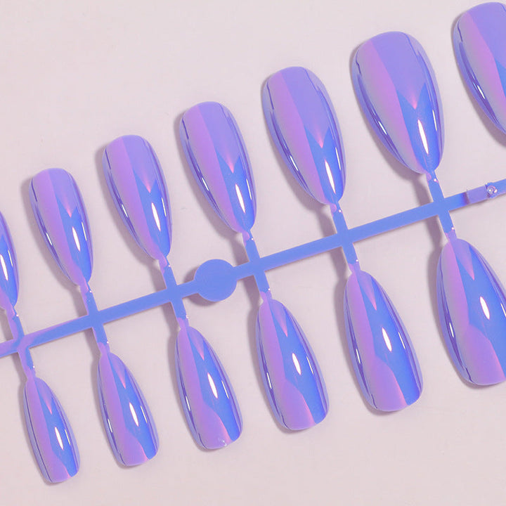 Glossy Press-On Nails Set with Iridescent Finish Kalsten
