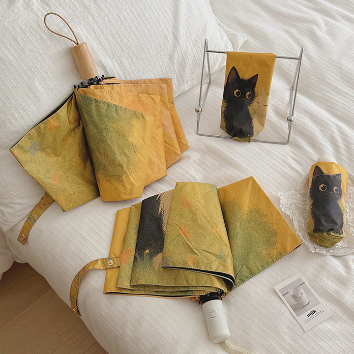 Women's Automatic Umbrella with Unique Cat Design Kalsten