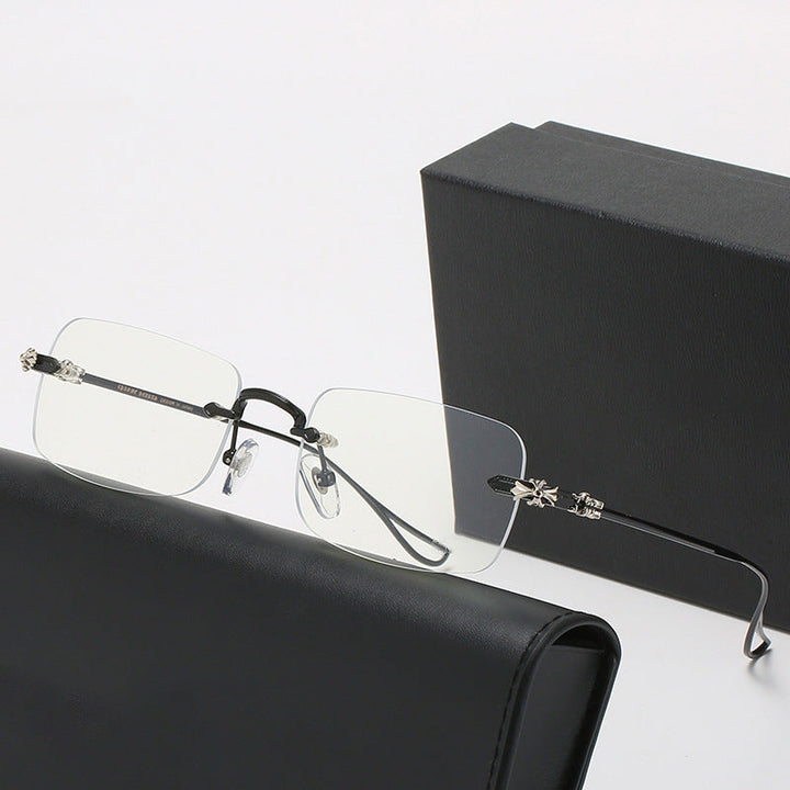 Ladies fashionable correction glasses with elegant square frame and decorated temples Kalsten