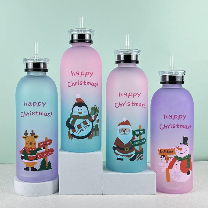 Ladies Motivational Water Bottle with Cheerful Christmas Design Kalsten