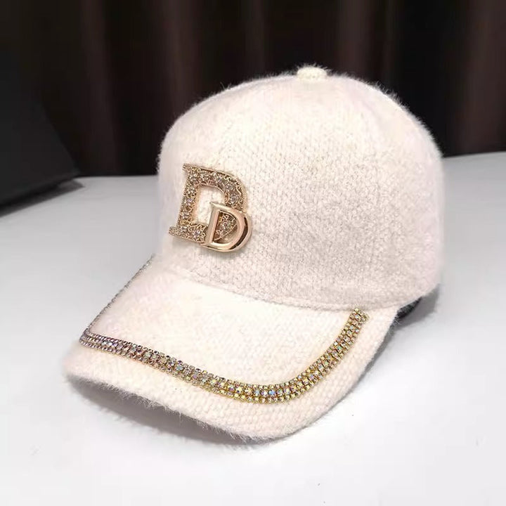 Women's Luxurious Embellished Wool Baseball Cap Kalsten