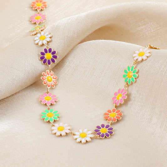 Floral Charm Statement Necklace Acalora