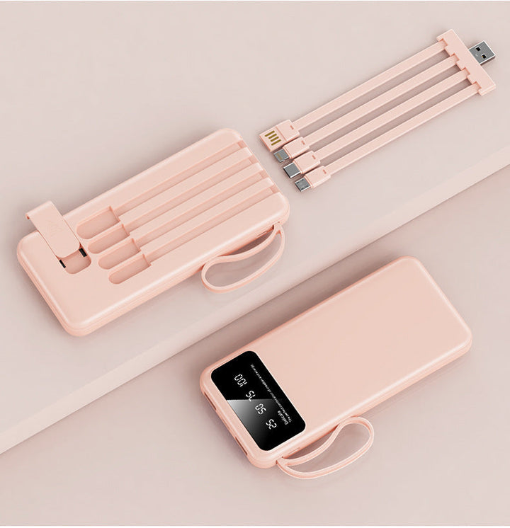 Multifunctional power bank with integrated charging cables Kalsten