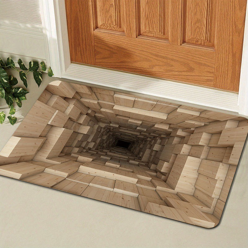 Gold Coin-Patterned Decorative Entrance Mat Acalora
