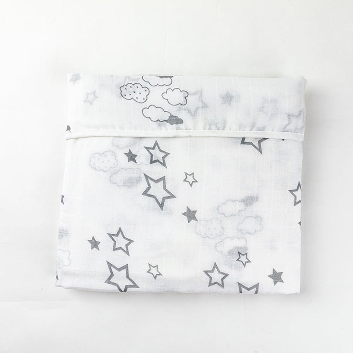 Soft Muslin Baby Blanket with Stars and Clouds Print kalsten