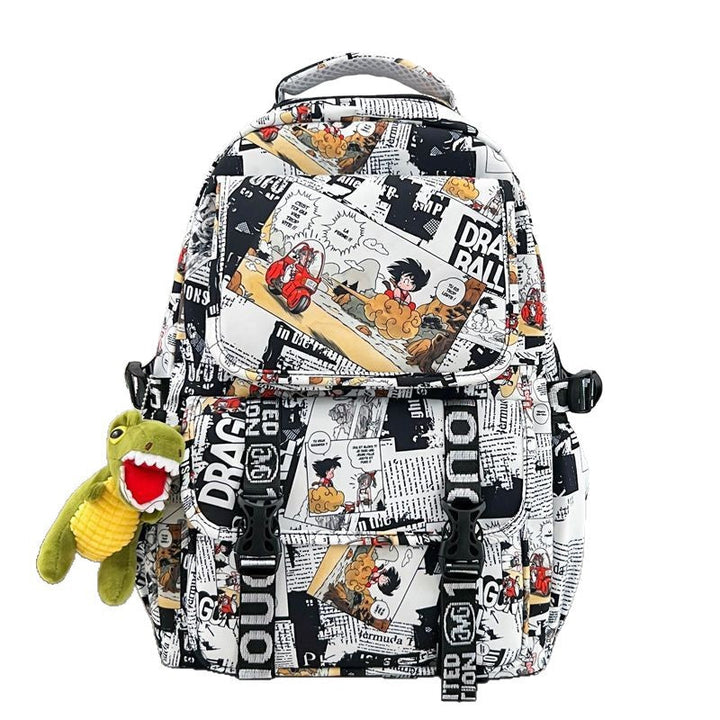 Backpack in Comic Design with Soft Plush Pendant Kalsten