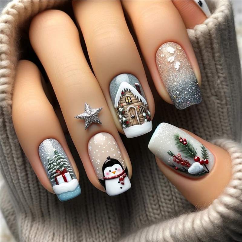 Festive Holiday Nail Art Acalora