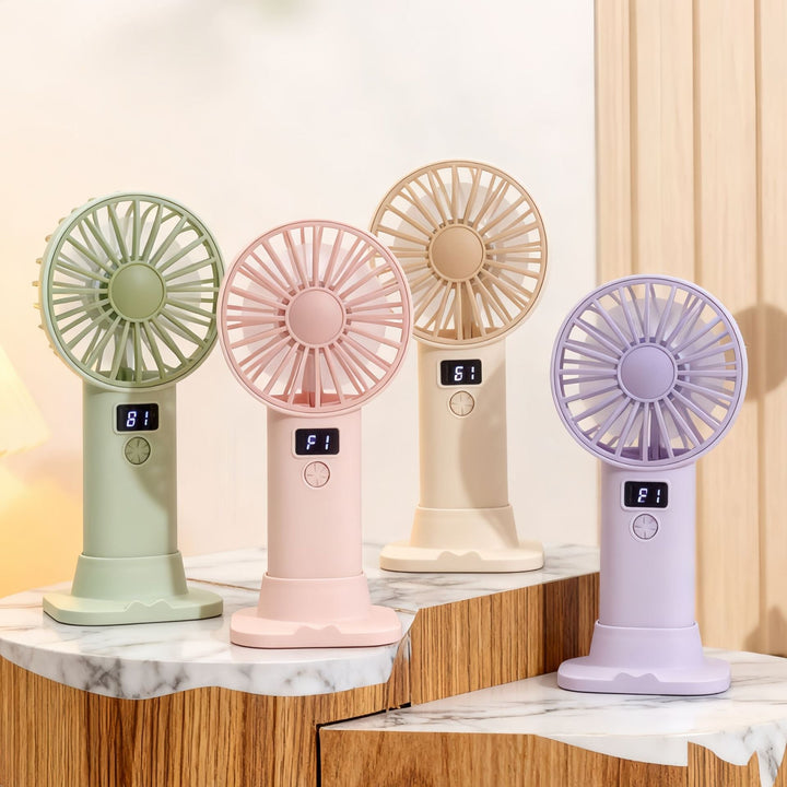 Ladies Portable Hand Fan with Digital Speed Display Kalsten
