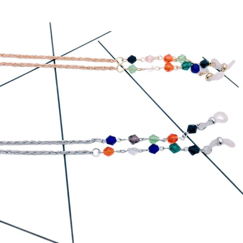 Filigree jewelry necklace with colorful crystals Kalsten