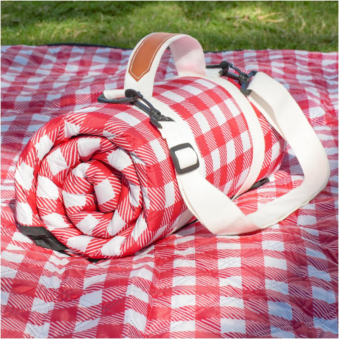 Unisex practical picnic blanket with carrying handle and water-repellent surface Kalsten