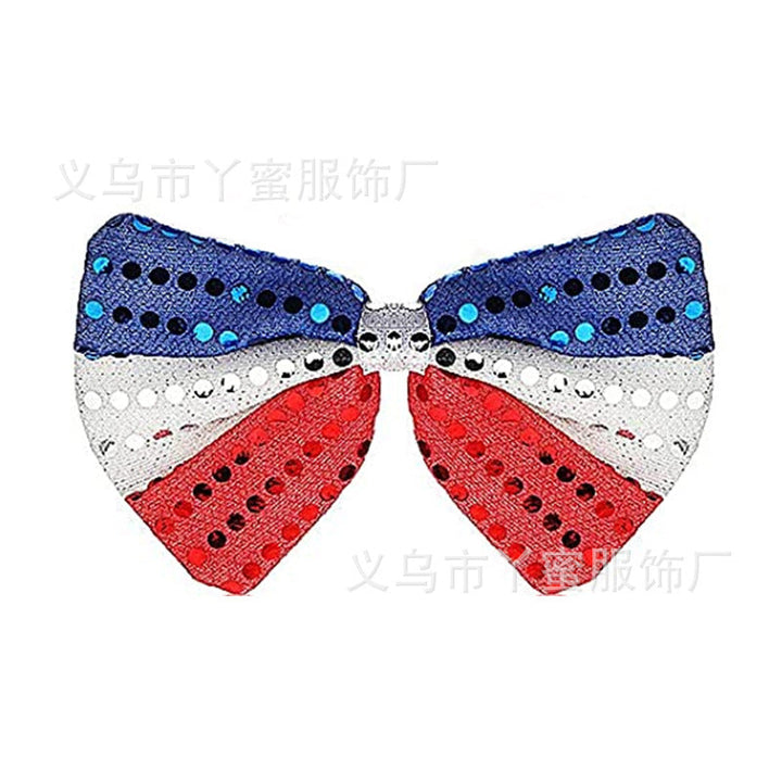 Ladies glittering sequined bow hair clip with metal clip and fabric back Kalsten