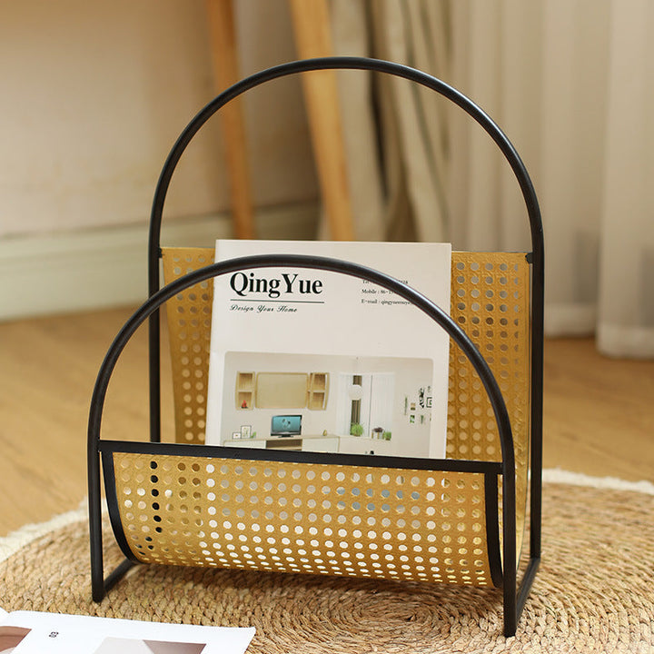Unisex Elegant Magazine Holder with Artistic Weaving Structure Kalsten