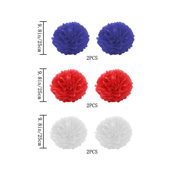 Unisex nan patriotic party decoration set with paper fans bunting pom poms star garlands and foil letter balloons Kalsten