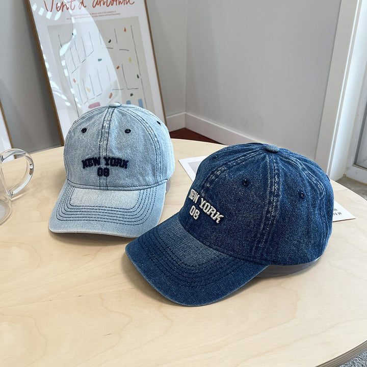Men's Distressed Denim Baseball Cap Kalsten