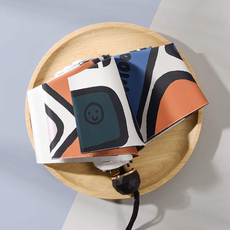 Women's Foldable Umbrella with Unique Graphic Design Kalsten