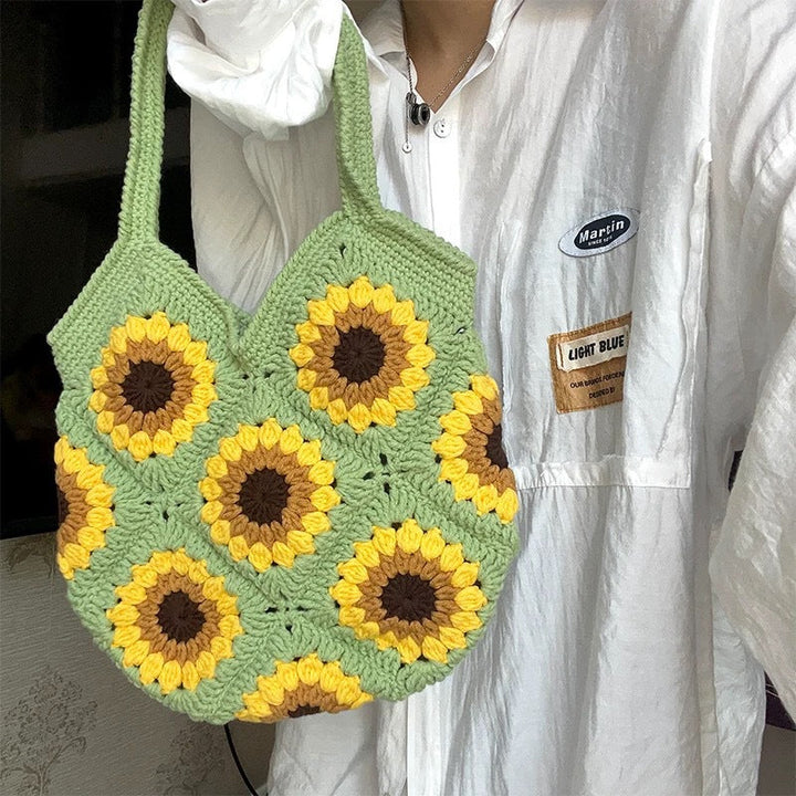 Handmade macrame bag with sunflower motif Kalsten