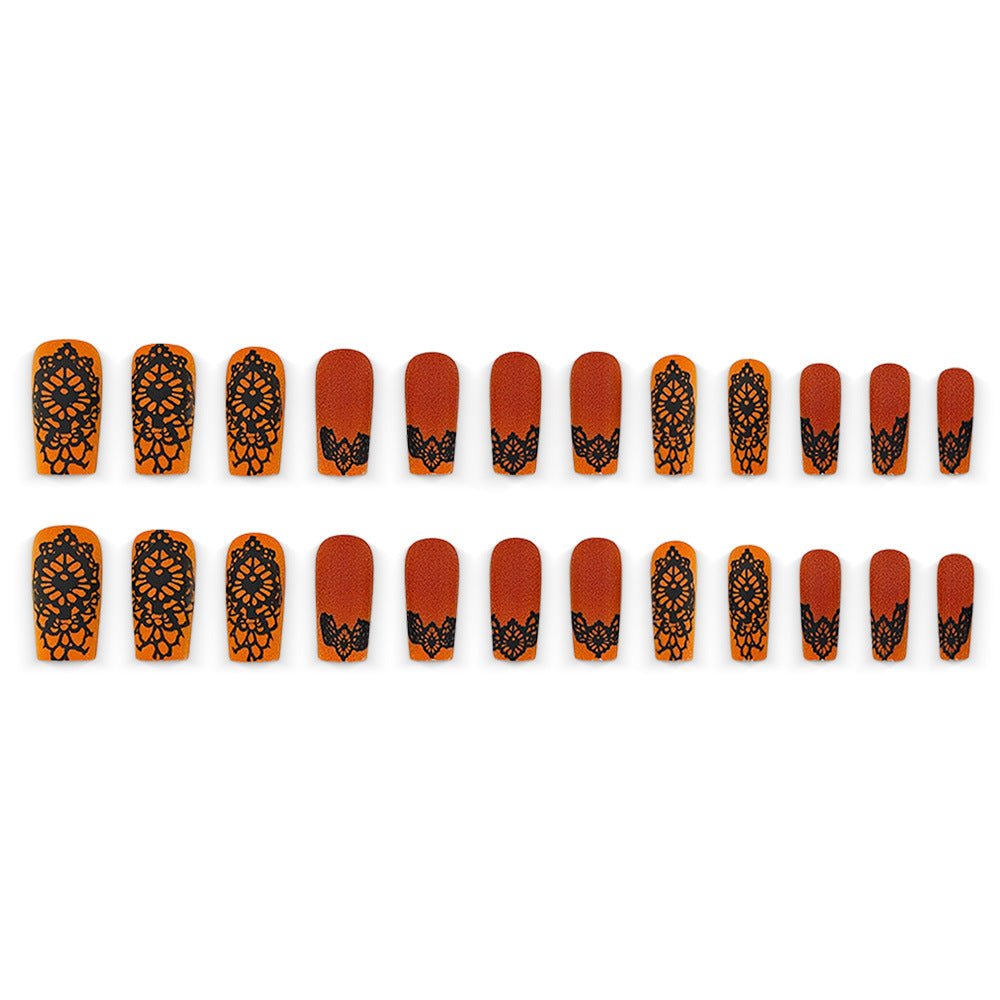 Artificial nails in elegant lace design with matte finish Kalsten