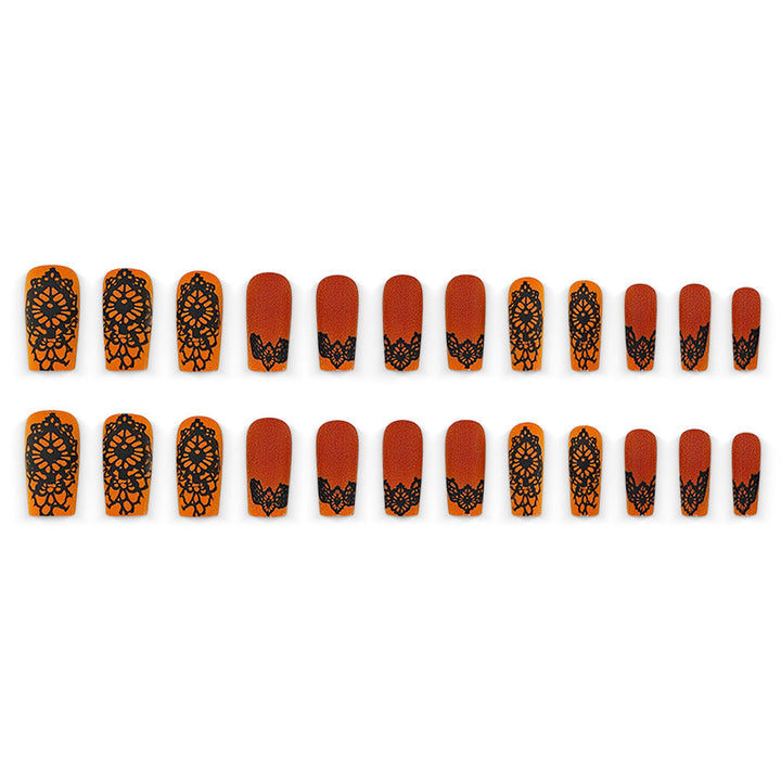 Artificial nails in elegant lace design with matte finish Kalsten