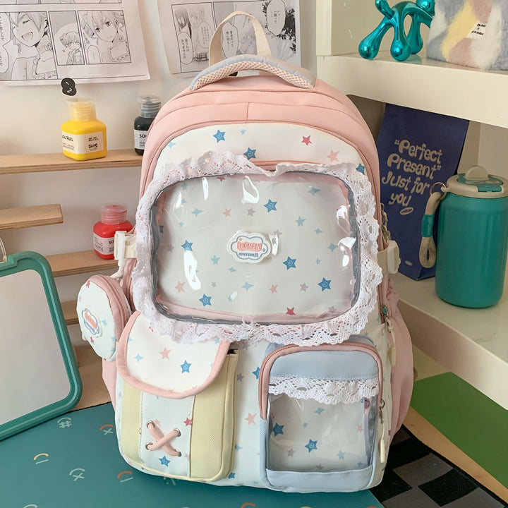 Cute Character Print School Backpack