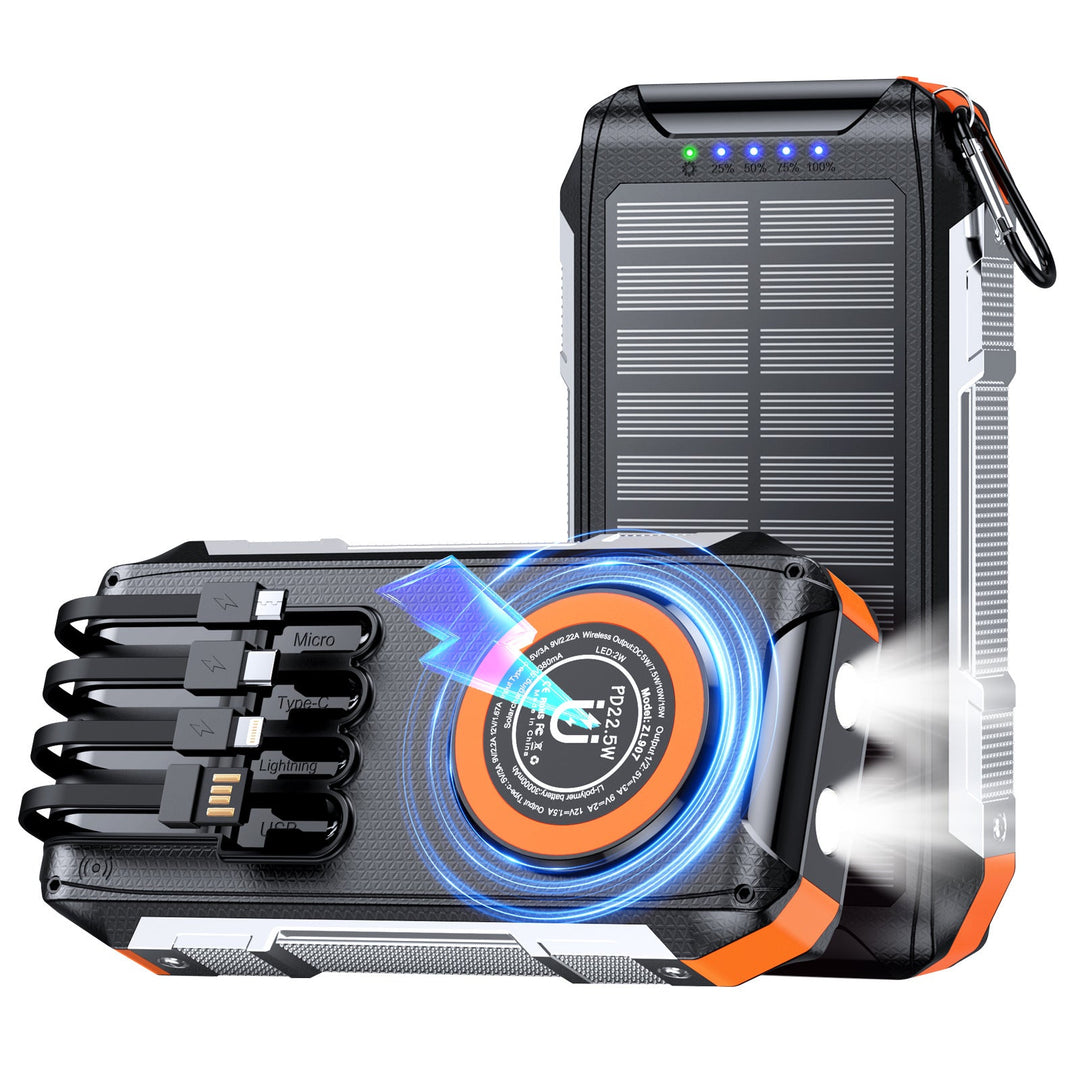 Multifunctional solar power bank with LED light and fast charging function Kalsten