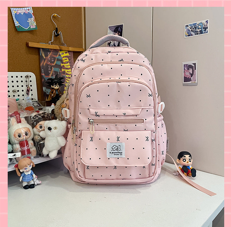 Charming Polka Dot Pattern School Backpack