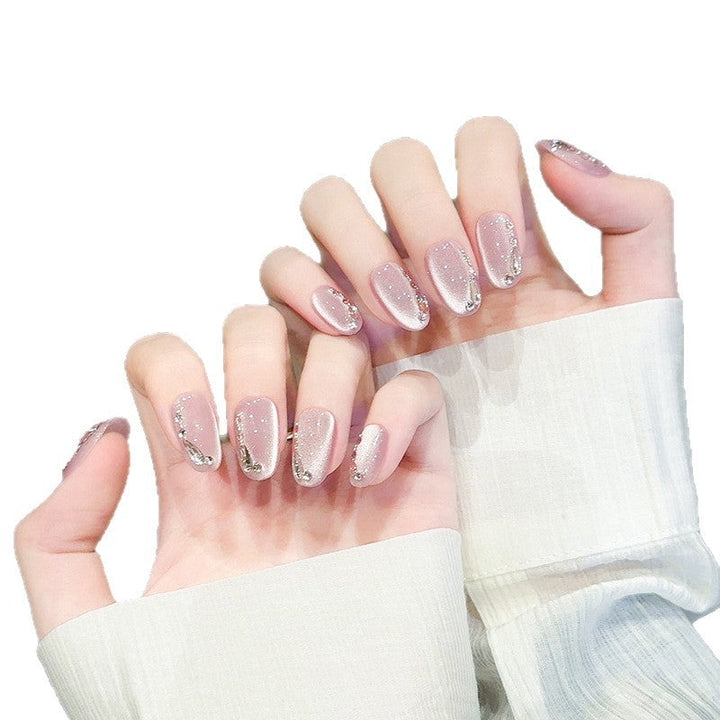 Elegant artificial nail tips with glitter effects Kalsten