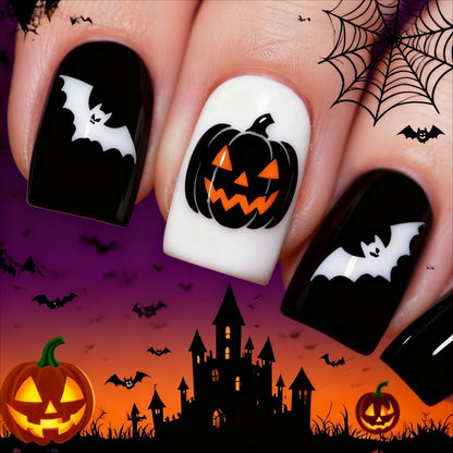 Halloween Nail Art Set with Creative Designs and Sparkling Details Acalora