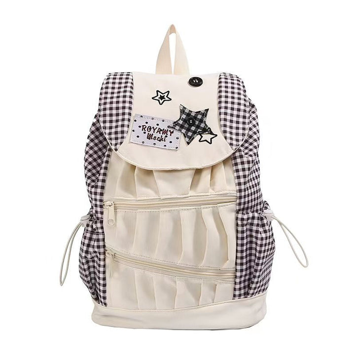 Stylish Gingham Patterned Backpack Kalsten