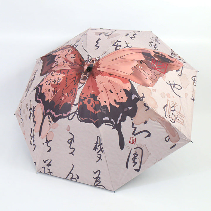 Women's Folding Umbrella with Artistic Bamboo Design Kalsten