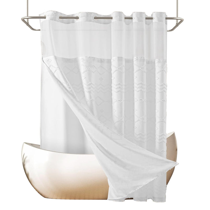 Textured Geometric Design Shower Curtain Kalsten