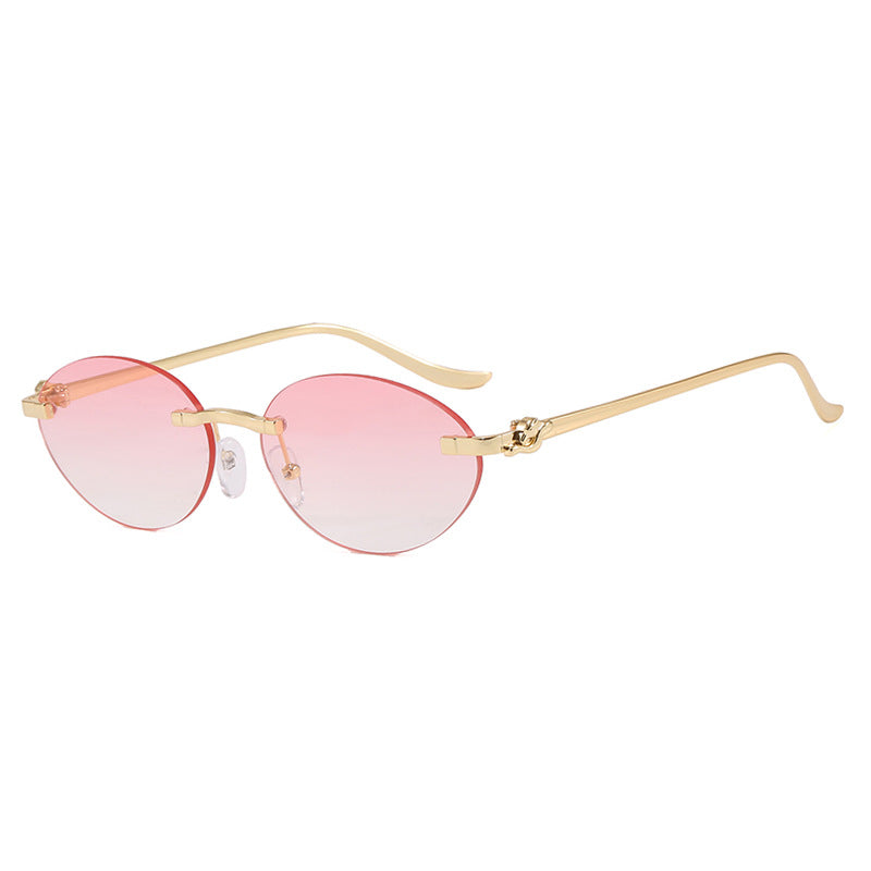 Women's elegant oval sunglasses with golden accents Kalsten