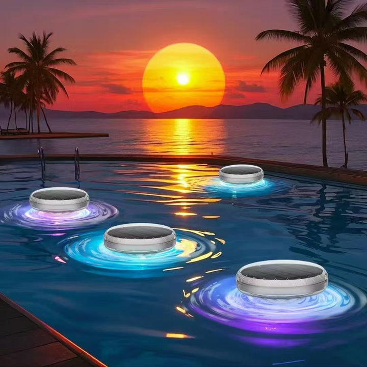 Floating Solar RGB Pool Lights With Waterproof LED Ring And Dusk-To-Dawn Sensor Kalsten