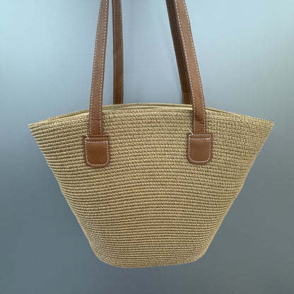 Basket bag with leather handles Acalora
