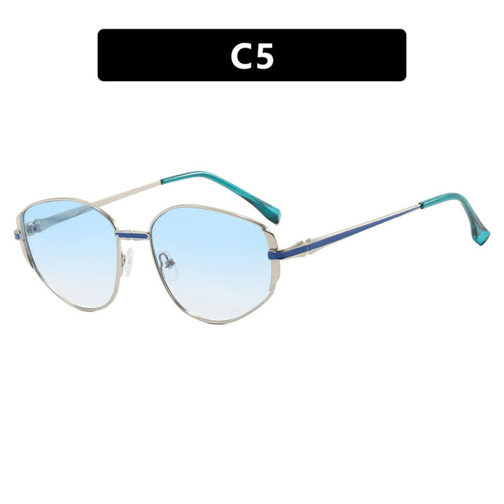 Women modern geometric sunglasses with stylish metal frame Kalsten