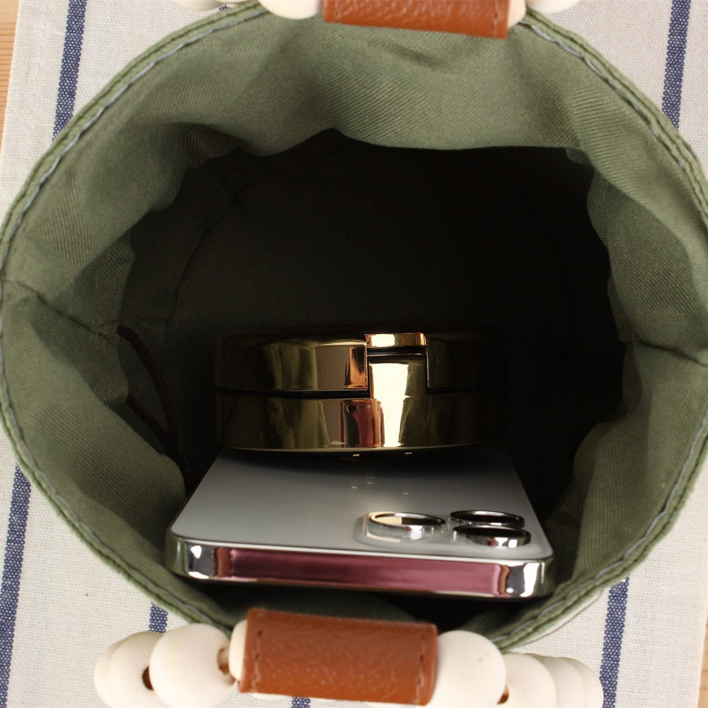 Handbag Made of High-Quality Woven Natural Material with Innovative Closure Kalsten