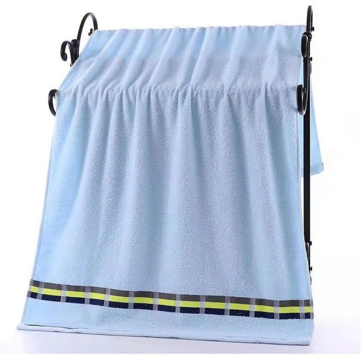 Women’s terry bath towel with elegant striped border Kalsten