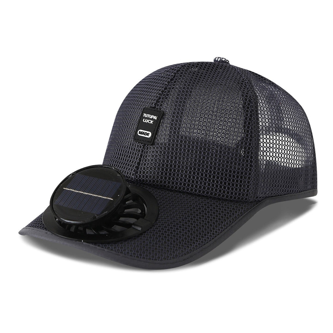 solar-powered mesh baseball cap with removable front fan Kalsten