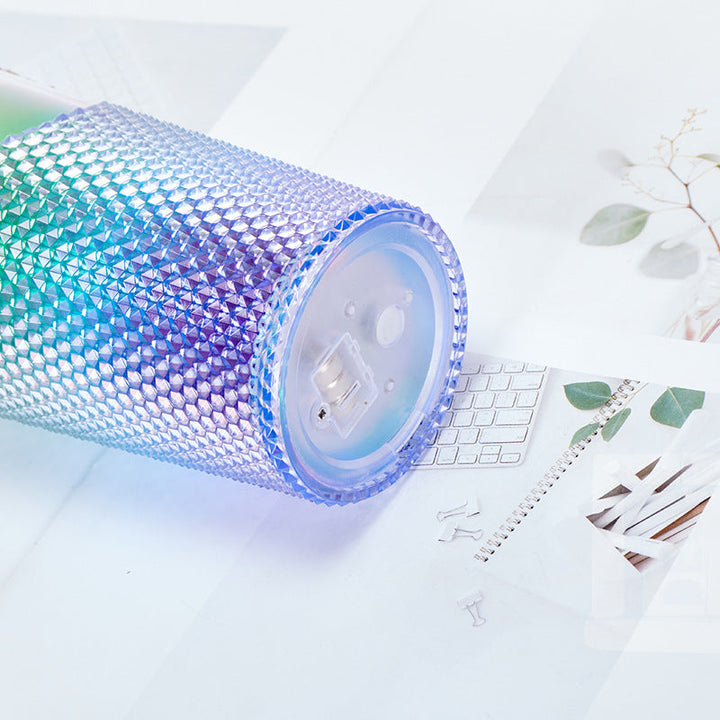 Studded Textured Reusable Tumbler With Decorative Ear-Top Screw Lid