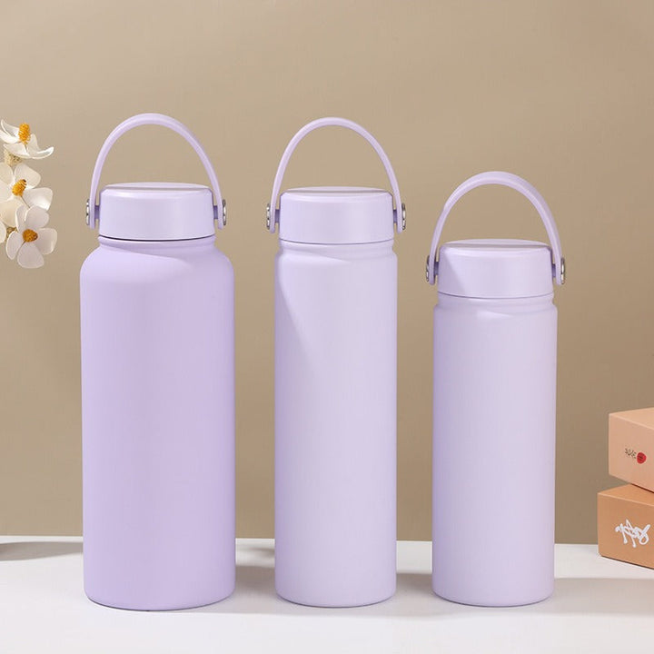 Women's double-walled insulated water bottle with practical carrying handle Kalsten
