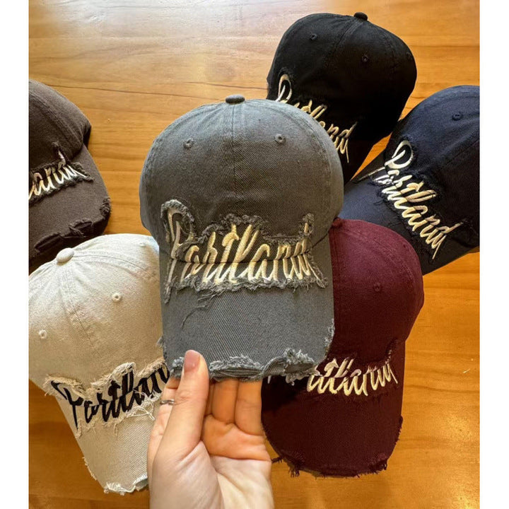 Unisex Distressed Cotton Baseball Cap Kalsten