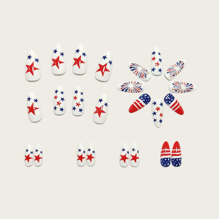 Art nails with patriotic designs Kalsten