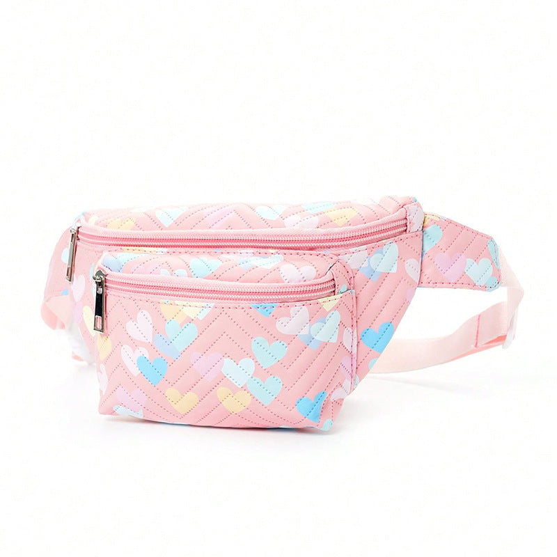 Waist bag with heart-shaped design and multiple compartments Kalsten