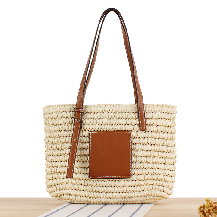 Braided Handbag with Elegant Leather Application Kalsten