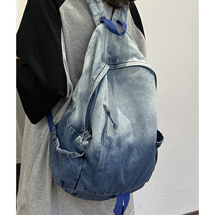 Denim Star Appliqué Casual School Backpack Kalsten