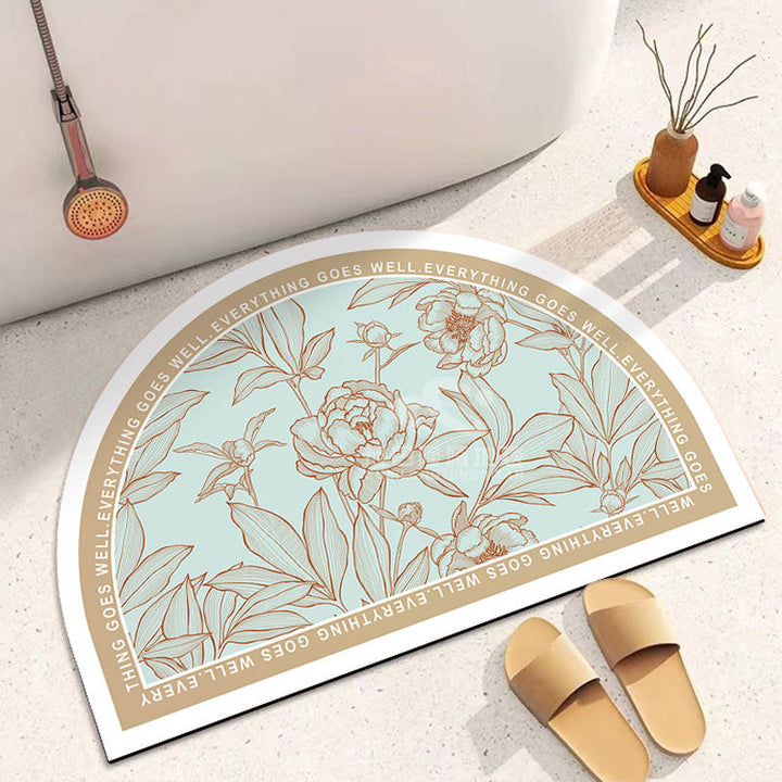 Decorative Half-Circle Bath Mat Kalsten